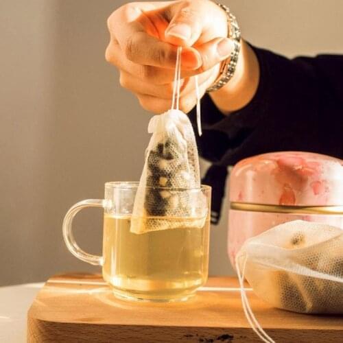 100pcs Disposable Tea Bags Non-woven Fabric Filter Bags For Tea Infuser With String Heal Seal Food Grade Spice Filter Teabags