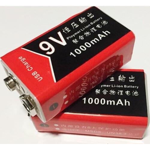 9V 1000mah USB Rechargeable Battery 500mah Lithium Polymer Battery 9 Volt Micro USB Battery for RC Camera Drone Toys Microphone