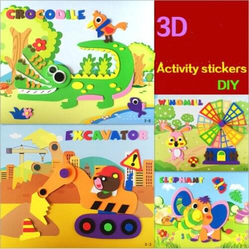 20 Pcs/lots Kids Craft Active Stickers DIY Arts and Crafts for Kids 3D EVA Sponge Crafts for Children DIY Educational Toys