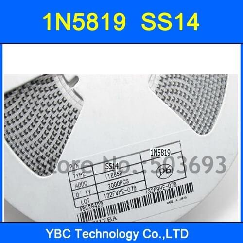200pcs/lot SMD 1N5819 IN5819 SS14 Diode Rectifier Bridge