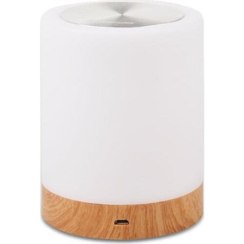 2021 Dimmable Led Colorful Creative Wood Grain Charging Night Light Bedside Table Lamp Ambient Light Touch Light