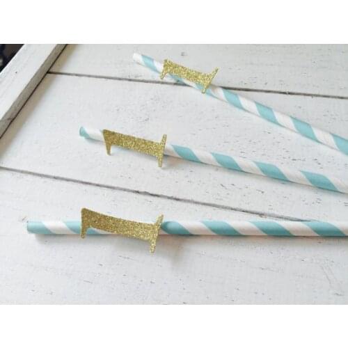 25 Blue straws. One. Party decorations. First birthday party. Birthday boy.Drinking Straws,kids birthday party supplies, wedding