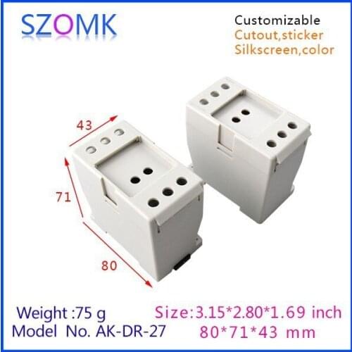 4 pieces, electrical plastic boxes din rail enclosure 80*71*43mm instrument case, szomk 2015 new junction boxes