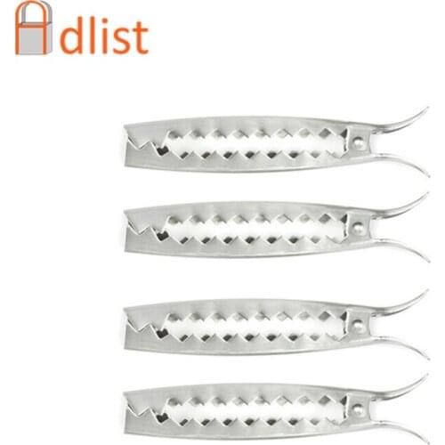 4pcs/set 6.25'' Stainless Steel Grill Clips Vegetable Grill Tongs Barbecue Grill Veggie Roasting Clamp Outdoor BBQ Accessories
