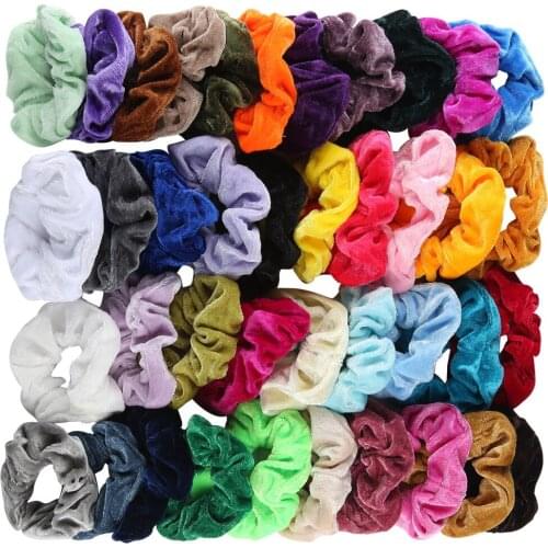 40 Pcs Velvet Elastic Hair Bands Scrunchy for Women or Girls Hair Accessories Women Girls Elastic Hair Bands Accessories C30829