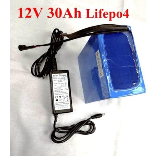 Lifepo4 12v 30ah Battery BMS 4S 12.8v for 360W Hernia Lamp Rod Box Inverter Fish Finder Robot Monitoring Equipment +5A Charger