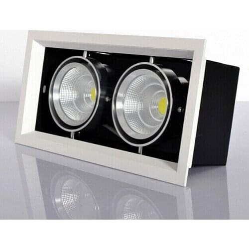 Free Shippipng 30W Double COB LED Grille Lampe COB LED Down lamp with Led Driver 2*15W COB LED Recessed Light 275*145mm 85-265V