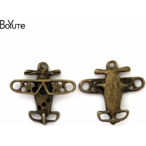 BoYuTe (50 Pieces /lot) 19*18*4MM Antique Bronze Plated Alloy Airplane Charms Pendants for Jewelry Making Diy Handmade Craft