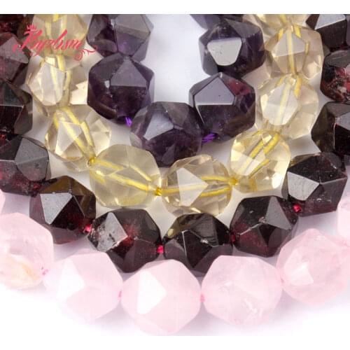 10mm Natural Quartzs Faceted Square Cube Crystal Stone Spacer Beads 15"For DIY Necklace Bracelet Jewelry Making,Free Shipping