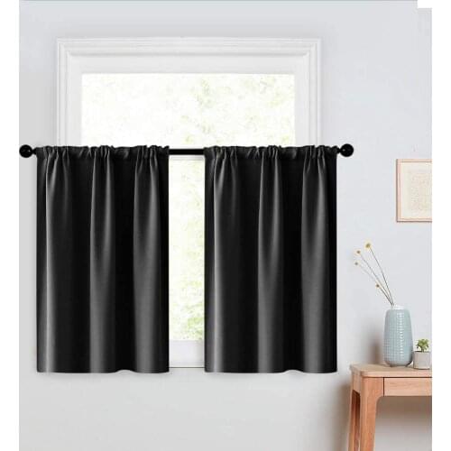 Solid Color Blackout Short Curtains for Living Room Bedroom Kitchen Window Treatments Curtains Home Decoration Drapes WP092#5