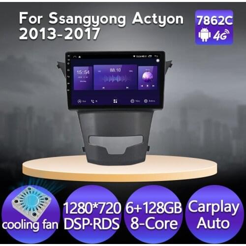 For Ssangyong Korando 3 Actyon 2 2013-2017 9 inch Android IPS DSP RDS Car Multimedia Stereo Player Navigation GPS WIFI Radio