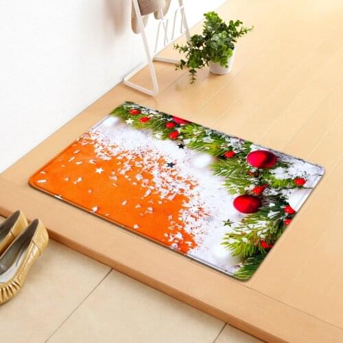 Home Decorative Carpet Christmas Entrance Doormats Indoor Soft Flannel Xmas Party Area Rugs Anti-Slip Kitchen bathroom Floor Mat