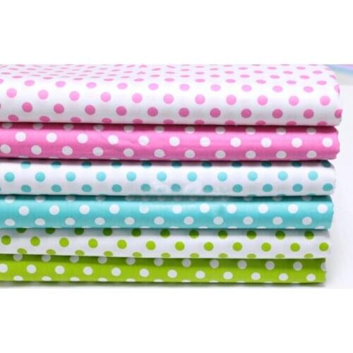 So Pretty Candy Color Pink Blue Green Big Dot Printed Cotton Fabric Bedding Cloth for Patchwork Quilting Flesh Tissue 160*50cm