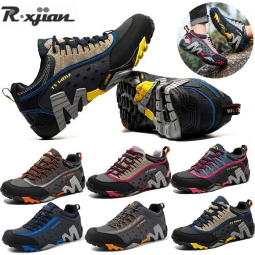 Hot Selling High Quality Hiking Shoes Men Breathable Casual Mesh Sneakers Lovers Leather Waterproof Hiking Outdoor Sports Shoes