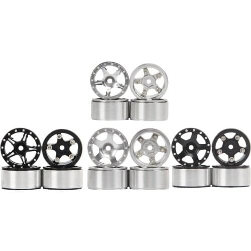 4Pieces RC Car Metal Wheel Rim for SCX24 Xi Mi Jimny 1:24 RC Rock Crawler Car Spare Parts Accessories Replacement