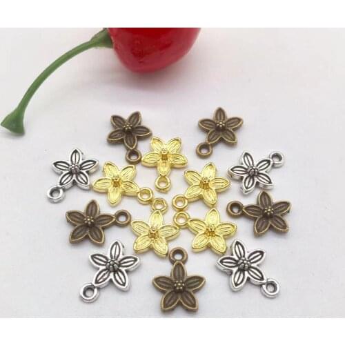 Fashion 40 pcs flower Pendants fit DIY handmade necklace earring bracelet charms Jewelry Making