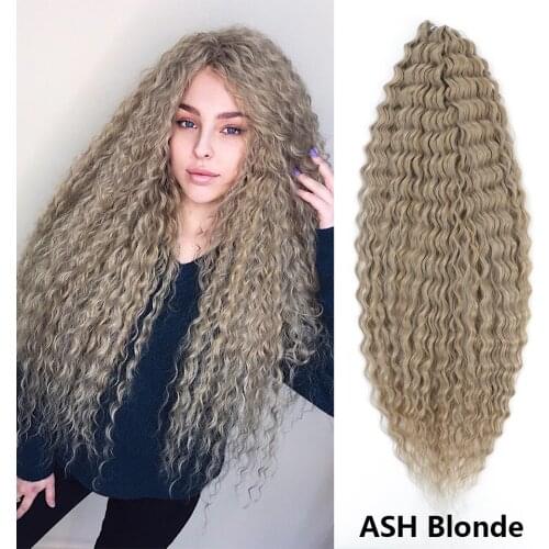 Soft Water Wave Crochet Hair Synthetic Braid Hair Ombre Blonde Orange 30 Inch Deep Wave Braiding Hair Extension зизи косы
