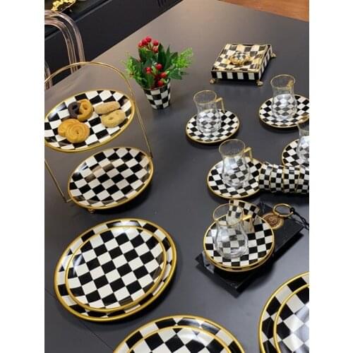 Focus Turkish Coffee Set 12 Pieces Checkerboard