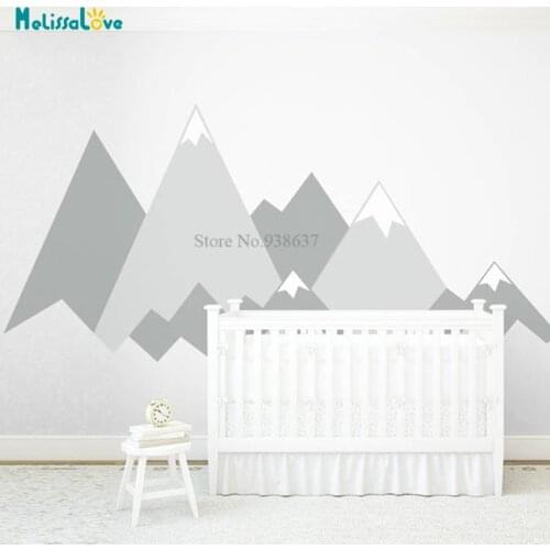 Mountains Baby Room Nursery Crib Decoration Custom Personalized Headboard Wall Sticker BB844