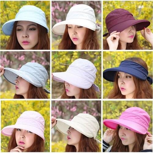 2019 New Summer Fashion Korean Style Bowknot Big Visor Cap Color Matching Beach Sun Hat For Women -MX8