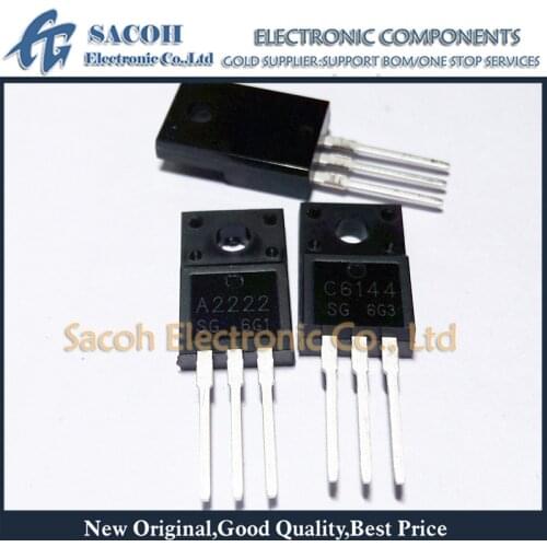 Free shipping 10Pairs 2SA2222 2SA2222SG + 2SC6144 2SC6144SG TO-220F NPN + PNP Bipolar Transistor