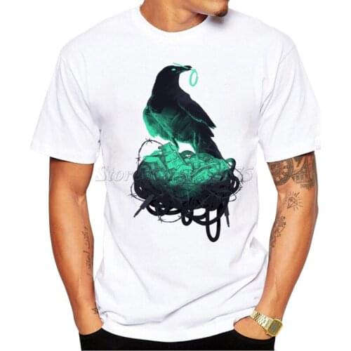 2019 New Arrivals Fashion Black raven Printed Mens T Shirt Cool Tops Casual Style T-shirt