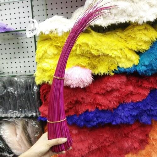 Wholesale Beautiful Gorgeous 10 pcs Rose Ostrich feathers spine 16-20inch/40-50cm diy holiday party supplies