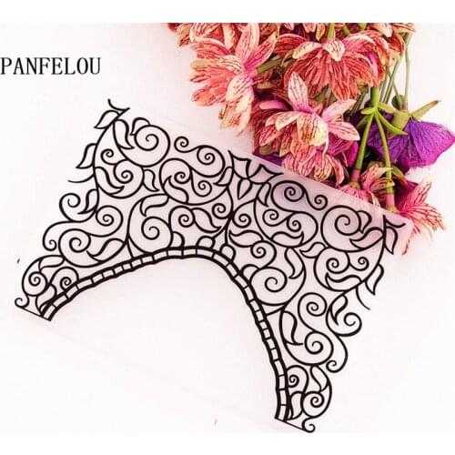 PANFELOU silk edge banding Embossing folders Plastic For Scrapbooking DIY Template Fondant Cake Photo Album Easter Card Making