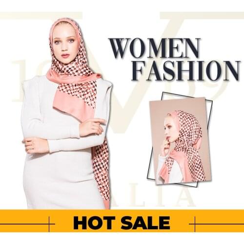 2020 Hot Sale Women 90x200 cm Salmon Pavia Shawl Silky Scarf Muslim Hijab Wrap Female Neck Warm Headband Face Mask Lady