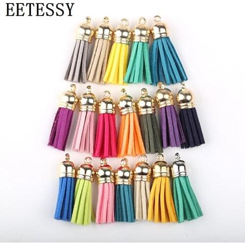 New 50pcs/bag Korean Velvet Leather Tassel Pendant For Keychain Earring Jewelry Making Handmade Accessories Wholesale