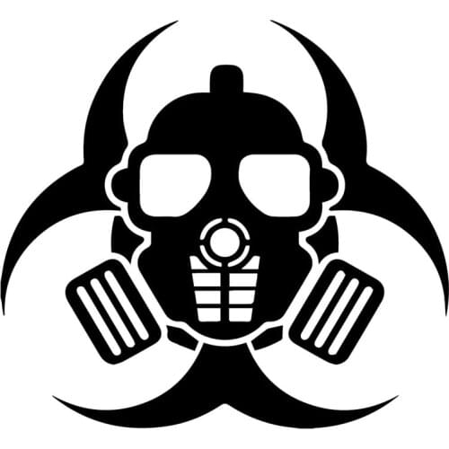 Zombie Gas Mask Biochemical Decoration Cartoon Sticker Personalized Decoration Pvc Waterproof Decal Black/white/red/laser/silver