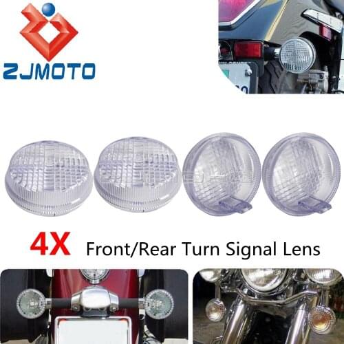4X Clear Turn Signal Light Lens Cover For Kawasaki Vulcan 1600 Classic / Nomad Honda Cruisers 2 Pairs Motorcycle Indicator Lens