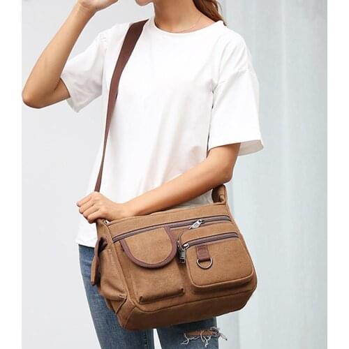 Retro Large Capacity Outdoor Canvas Casual Single Shoulder Crossbody Bag