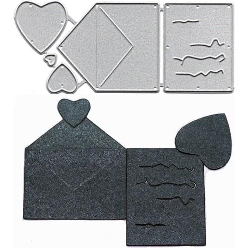 Heart Envelope Metal Cutting Die Stencil For DIY Scrapbooking Card Making Embossing Folders Stamps And Dies New Craft Cut Mold