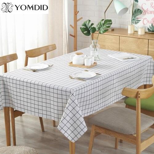 Kitchen Dining Decorations For Home Table Cloth Printed Tablecloth Plaid Cotton Linen Table Cloth for Table Picnic Party Pad