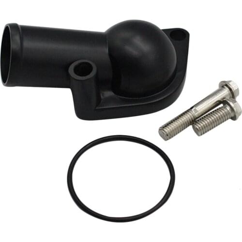 Replacement for SBC BBC Chevy 350 454 Engine Black Water Neck Thermostat Housing 15 Degree