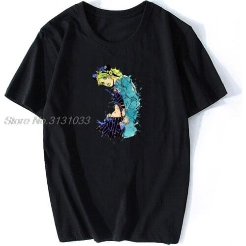 Jolyne Kujo Print Cotton Funny T Shirts Jojo Bizarre Adventure Men Cotton Tshirt Anime Tees Harajuku Streetwear