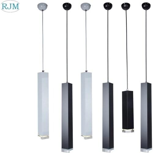 Modern Simple Creative Art Square Pendant Lamps Personality Black Led Pendant Lights Restaurant Bar Hotel Hall Cafe Lightings