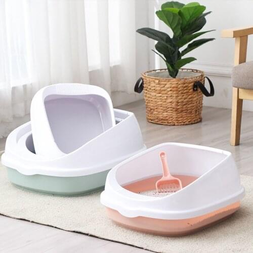 Pet toilet bowl splash litter tray for dogs and cats dogs clean toilets with spoon kitten home supplies plastic box sizes