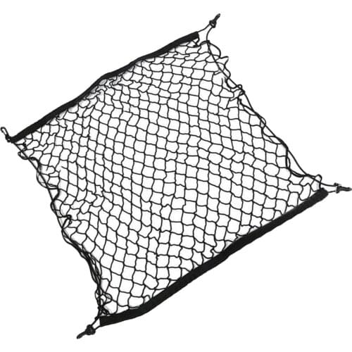 Universal Car Trunk Organizer Car Rear Trunk Cargo Mesh Net Bag Flexible Elastic Strong Nylon Cargo Storage Bag With Hooks For