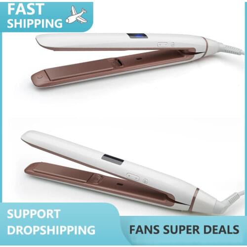 Hair Flat Iron Hair Straightener and Curler with Nano Titanium Adjustable Temperature 1 Inch Flat Iron for All Hair
