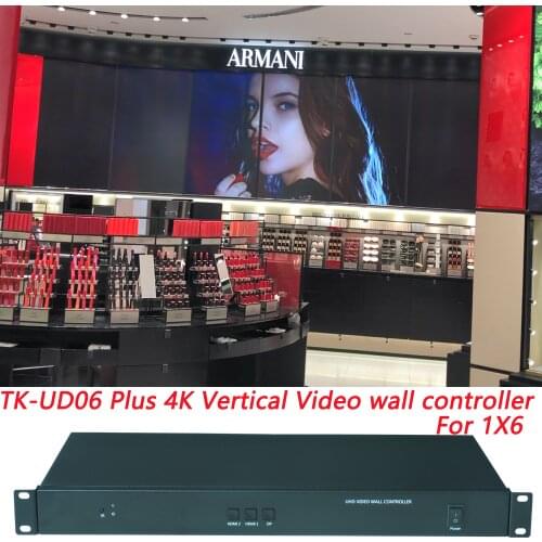 1x6 4k vertical video wall controller, vertical video wall processor for 6 units, input resolution up to 3840x2160@60HZ