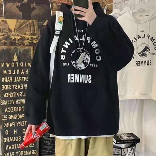 Letter Print Hoodies Oversized Womens Winter Tops Long Sleeve Drawstring Pocket Streetwear Men Japanese Fashion Fall Sudaderas