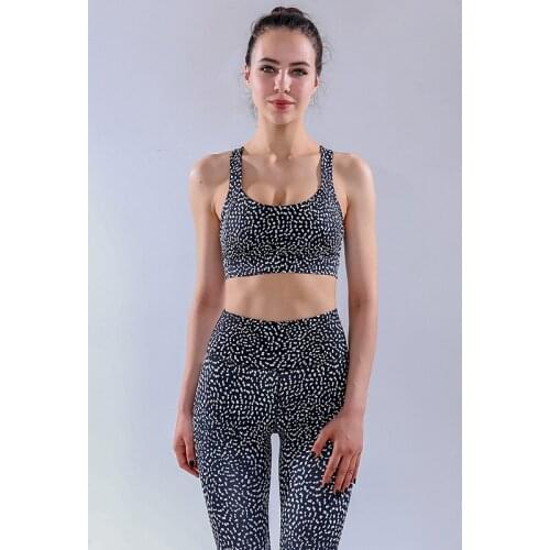 Polka Dot Seamless Backless Yoga Set for Women Sleeveless Tank Top High Waist Leggings Tracksuit Outdoor Fitness Gym Sporty