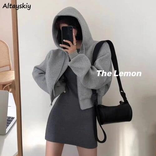 Women Sets Spring Autumn Two Piece Hooded Jackets Short Style Loose New Fashion Sexy Slim Mini Dress Elegant Trendy Ins Leisure