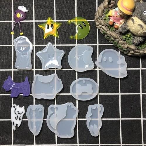1pcs Cats, dogs, moon Liquid silicone mold DIY resin jewelry pendant necklace pendant mold resin molds for jewelry