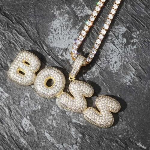 1 Personalised Customized Necklace Cubic Zircon Custom Name Pendant Hip Hop Men Necklace with Charm hip hop Jewelry lover Gift