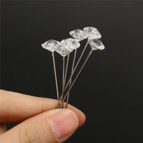100pcs Diamante Diamond Pins Wedding Buttonholes Bouquet Florist Work corsage Flower Pin of Multilayer Brooch Bouquet Stick