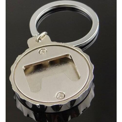 100pcs/lot Free Shipping Wholesale Gift Beer Bottle Round Cap Cover Bottle Opener KeyChain can print logo