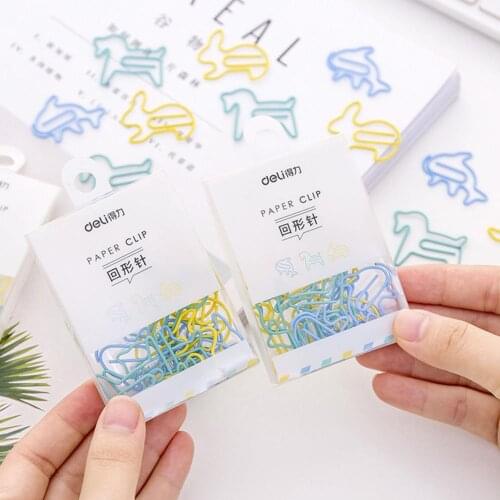 12pcs/set Cute Paper Clip Novelty Cartoon Color Metal Paper Clip Bookmark Clamp Cute Animals Shaped Pin